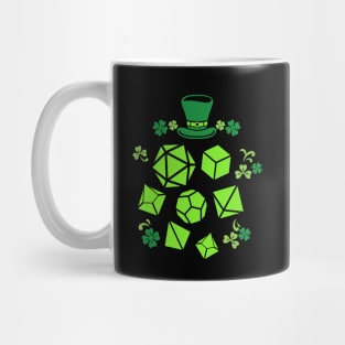 Green Polyhedral Dice Set of St Patrick Mug